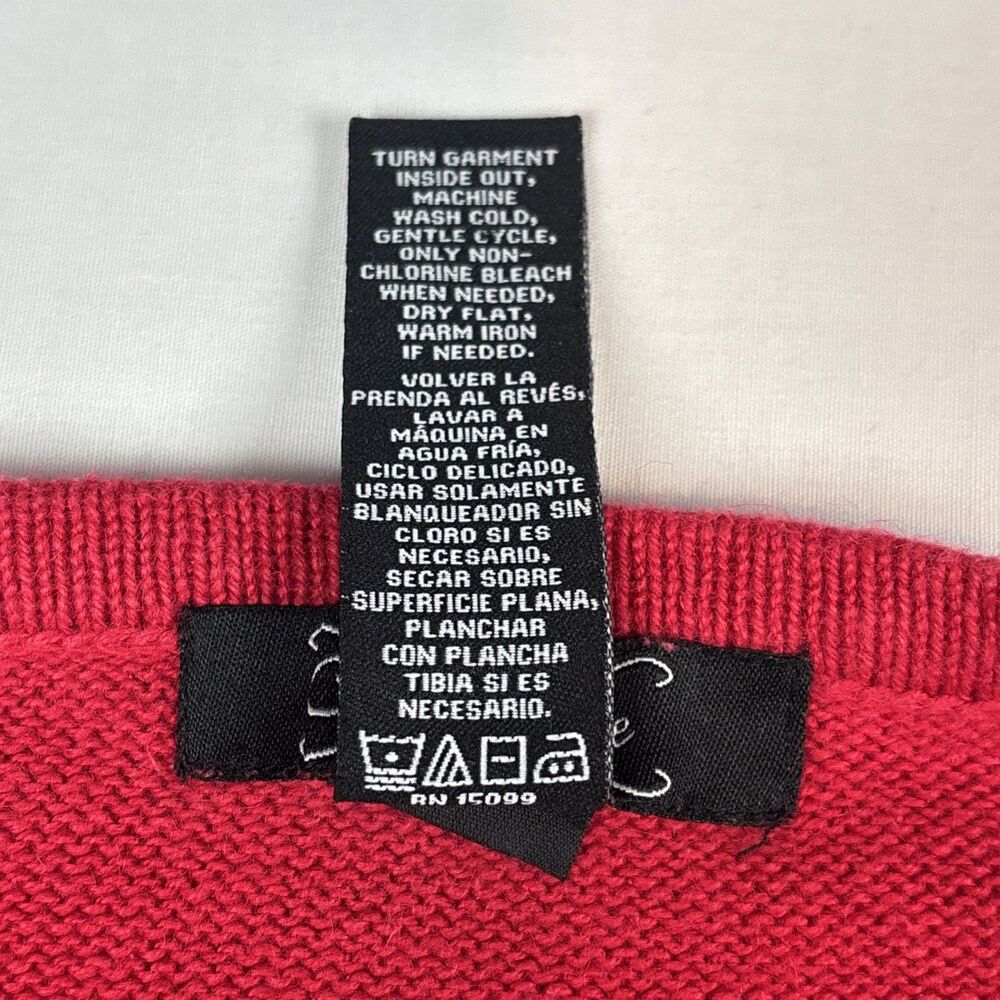 Crystal-Kobe Women's Red Holiday Festive Snowman Button Cardigan Sweater‎ Size L - Picture 5 of 5